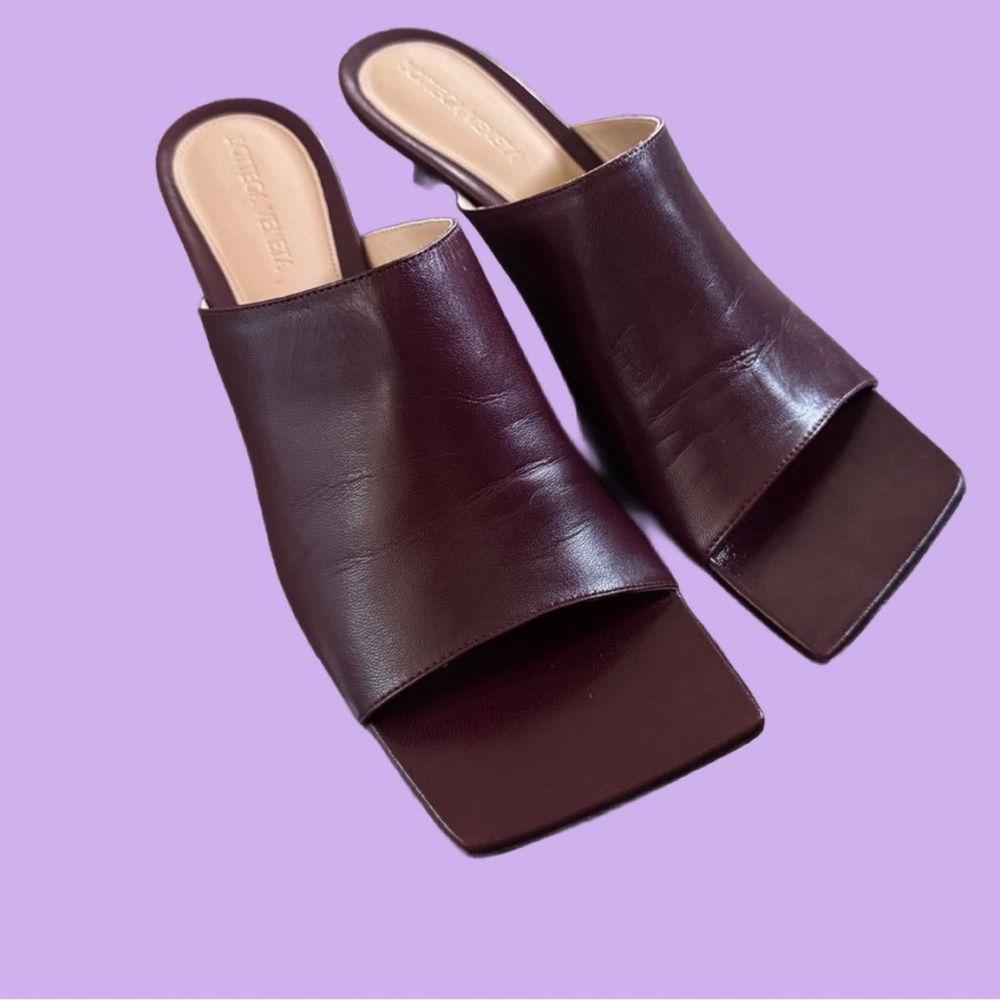 🍒 BOTTEGA VENETA - kitten heel mules 38.5 in Merlot